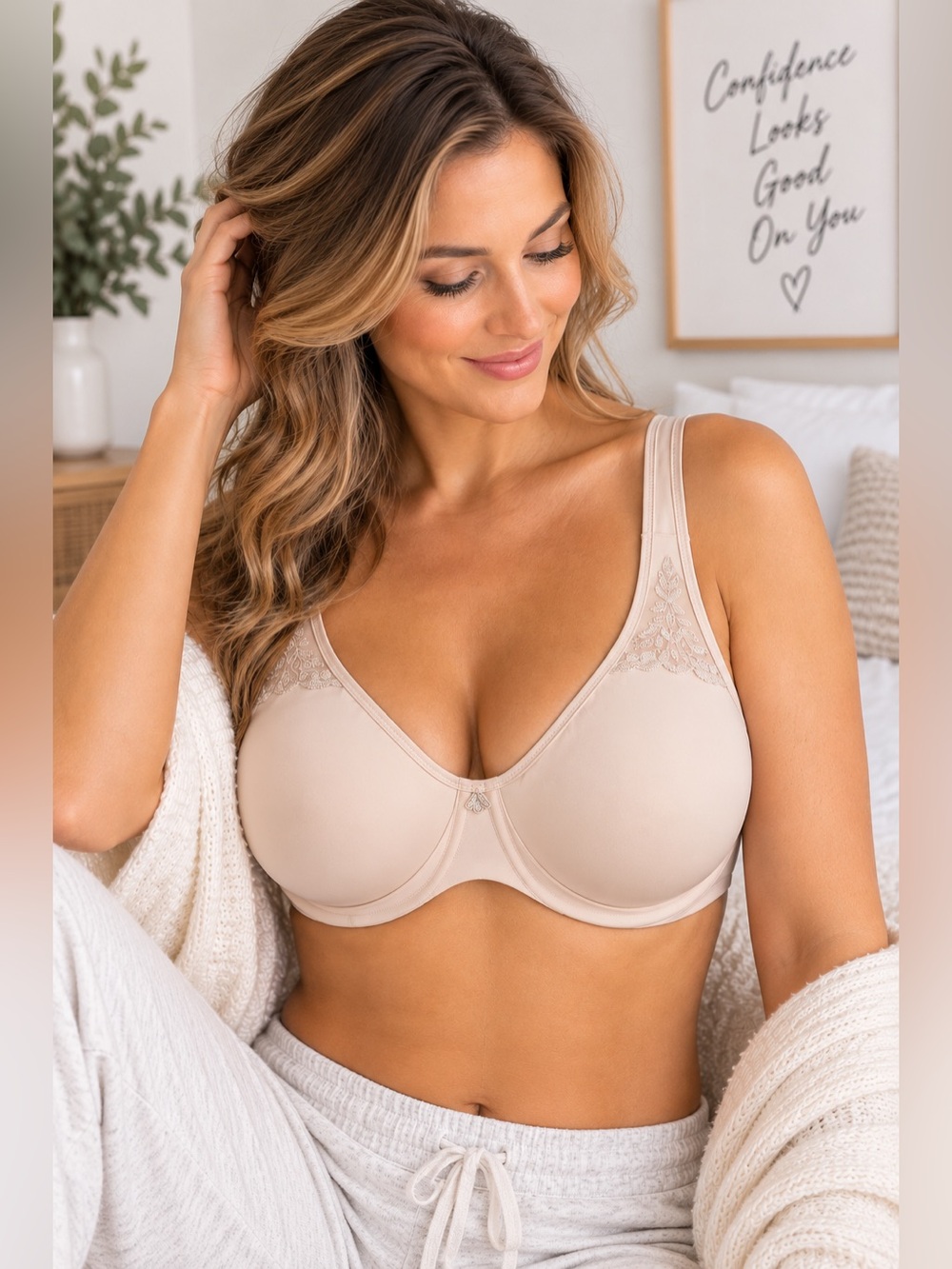 Bali 3385 Passion for Comfort Nude Tan Underwire Minimizer Full Coverage Bra